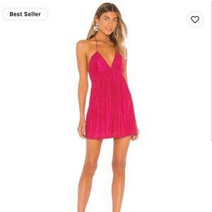 Superdown Hot Pink Stretch Margo Halter Dress in Small